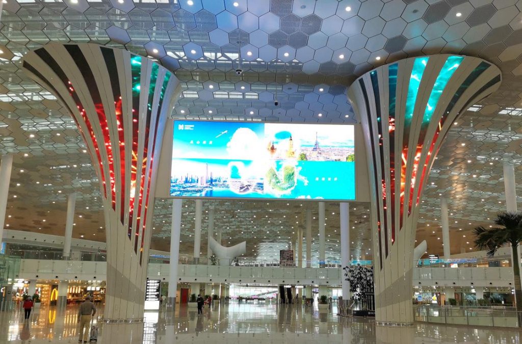 YAHAM - Irregular LED Displays at Bao'an Airport, Shenzhen