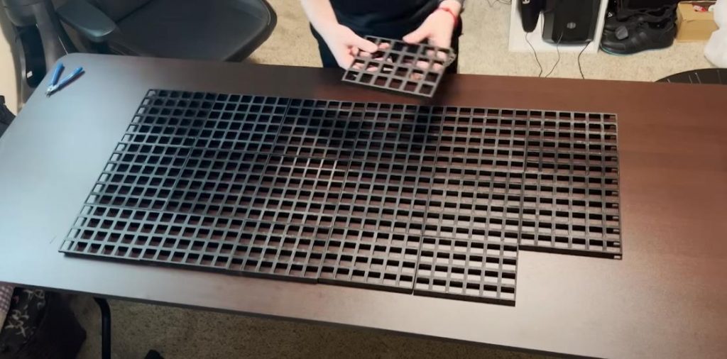 lay out all 3D printed tiles