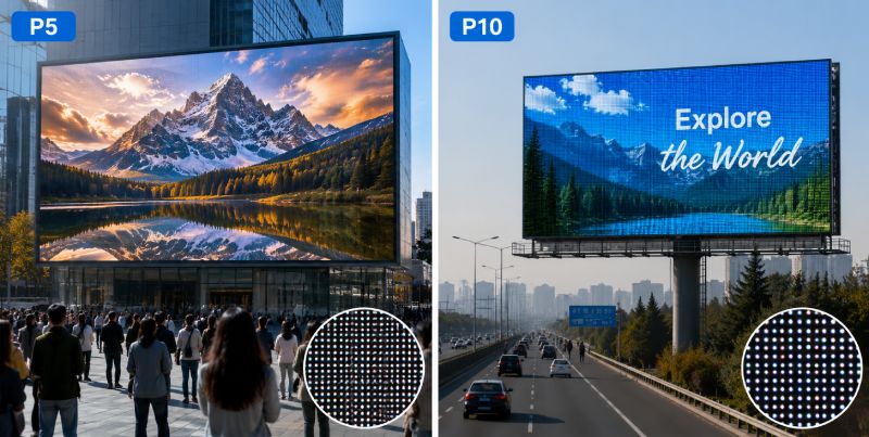 P5 VS P10 LED display