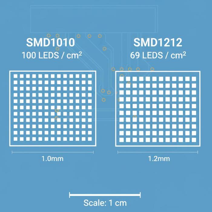 SMD 1010 vs. SMD 1212 LED