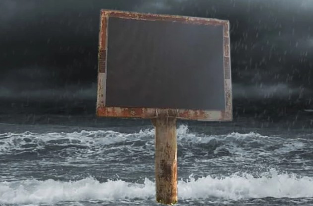 LED screen at seaside
