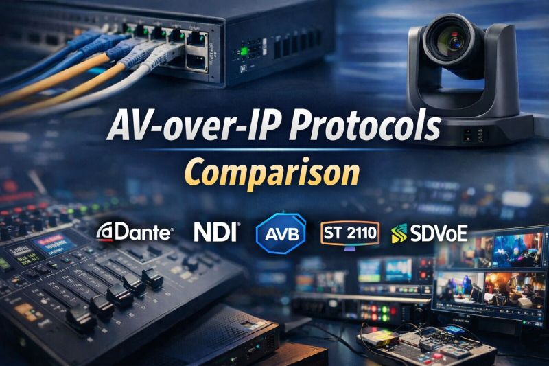 Comparing Major AV-over-IP Protocols: Dante, NDI, AVB, and Beyond