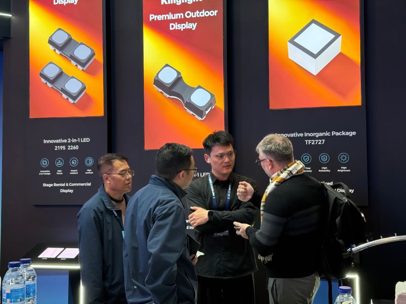 Kinglight technicians and visitors at ISE 2026