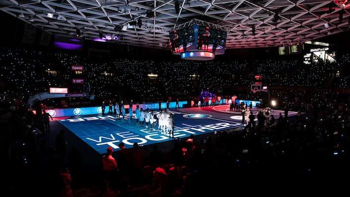 world's first permanent full LED basketball court